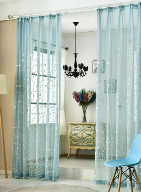 现代简约白色提花成品窗帘20w21新款客厅落地韩式田园绣花飘窗纱