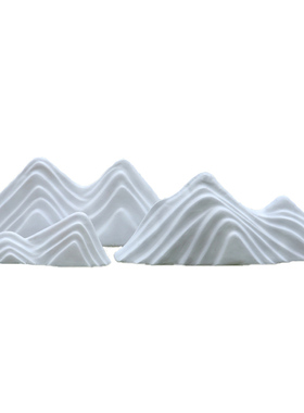 雪浪石切片组合白色景观庭院造景室内橱窗布置仿真石头假山摆件饰