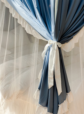 2021冬卧室1.8m床家用蚊帐防风保暖双层法式床幔防尘顶公主风床帘