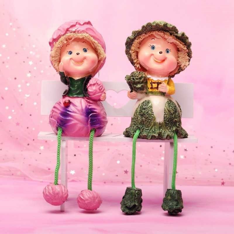 嘟嘴梨子情侣娃娃吊脚w摆件田园系列家居摆设礼品