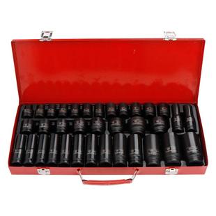 35件小风炮套筒1 2重型加厚加长旋具电动扳手工具六角套筒套装