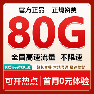 联通流量卡无线限全国通用流量卡电话卡手机卡纯流量上网卡大王卡