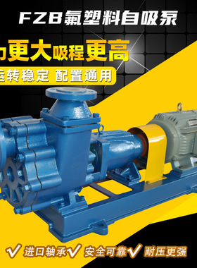 FZB氟塑料自吸泵 氟合金泵 耐酸碱高扬程大流量自吸离心泵 腾龙
