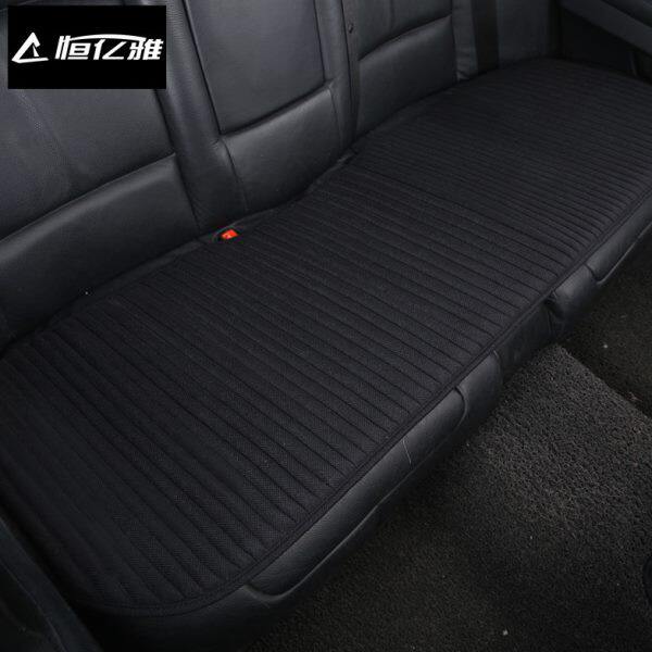 冬季汽车坐垫单片防滑单个无靠背长条棉麻座椅垫四季通用座垫后排