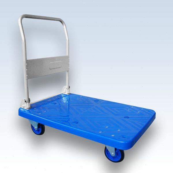 单层折叠塑料平板车全静音手推车拉货车刹车物流车运货车