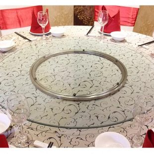 不锈钢转盘底座酒店家用火锅圆桌大理石钢化玻璃旋转圆盘转芯轴承
