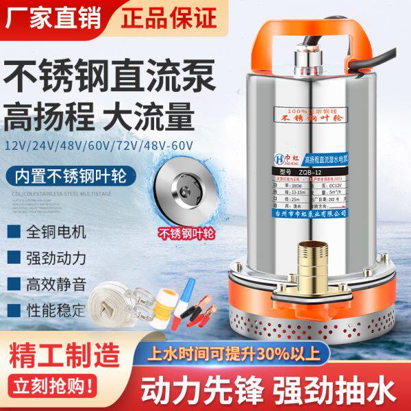 巾虹12V24V48V60V72V直流潜水泵抽水泵家用农用刷车电动车