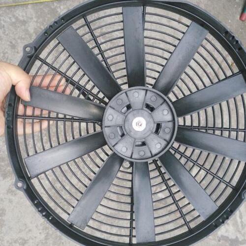 改装通用型14寸塑网架汽车空调电子扇82电机12V/24V 功率100W