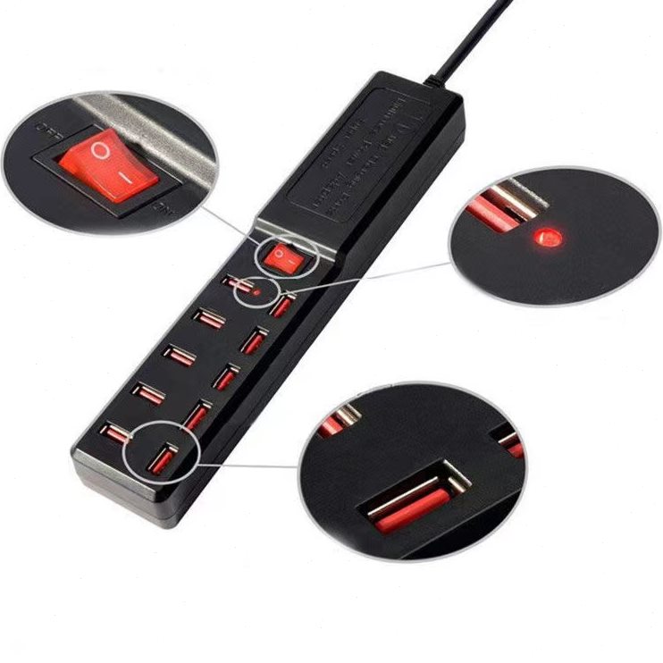 usb多功能插排插座手机快充10口多孔家用充电器接线板智能排插