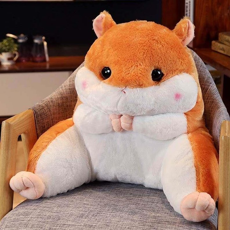 萌鼠学生腰靠子椅子办室公座椅抱枕被用枕靠背靠垫两汽车护腰枕靠