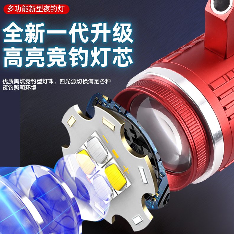 北京顶点H-980Plus激光大炮夜钓灯钓鱼灯强光超亮蓝光防水黑坑