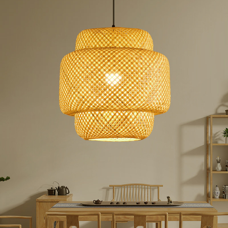 中式禅意茶室竹编吊灯餐厅饭店竹艺灯笼复古个性创意民宿藤编灯罩,家装灯饰光源,餐厅吊灯,淘宝优惠券,粉丝福利购,淘宝优惠卷