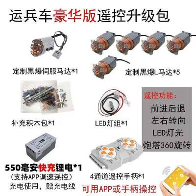 ONEBOT积木CN171运兵车动力改装电动遥控动力组升级套件