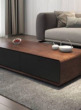 3l现代客厅简约茶几北欧长方形大小户型创意储物高级黑灰色茶桌茶