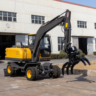 果园农用HT80一机多用挖机 挖掘机 外贸出口8吨Mini excavator轮式