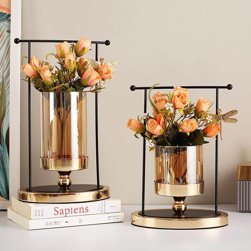 轻奢烛台花瓶两用摆件现代简约客厅餐厅铁艺玻璃花器摆设软装饰品,清洗/食品/商业设备,风口/风叶/风机配件,淘宝优惠券,粉丝福利购,淘宝优惠卷