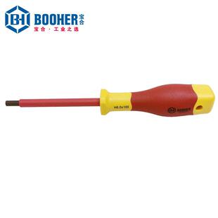 Booher宝合工具双色VDE绝缘平头六角螺丝批BH0205253/804螺丝刀