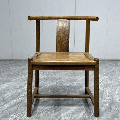 红木家具鸡翅木圈椅新中式太师椅休闲椅官帽椅实木椅子靠背椅茶椅