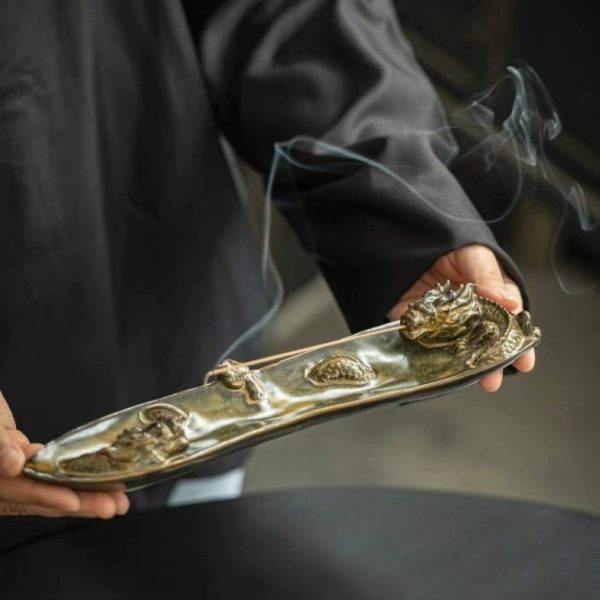 禅意双龙陶瓷香插香炉家用室内线香香座香托客厅茶室创意香道摆件,家居饰品,香托/香盘/香座/香插,淘宝优惠券,粉丝福利购,淘宝优惠卷