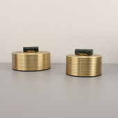 北欧黄铜收纳盒摆件样板房样品屋展示中心卧室家居客厅书房桌面玄