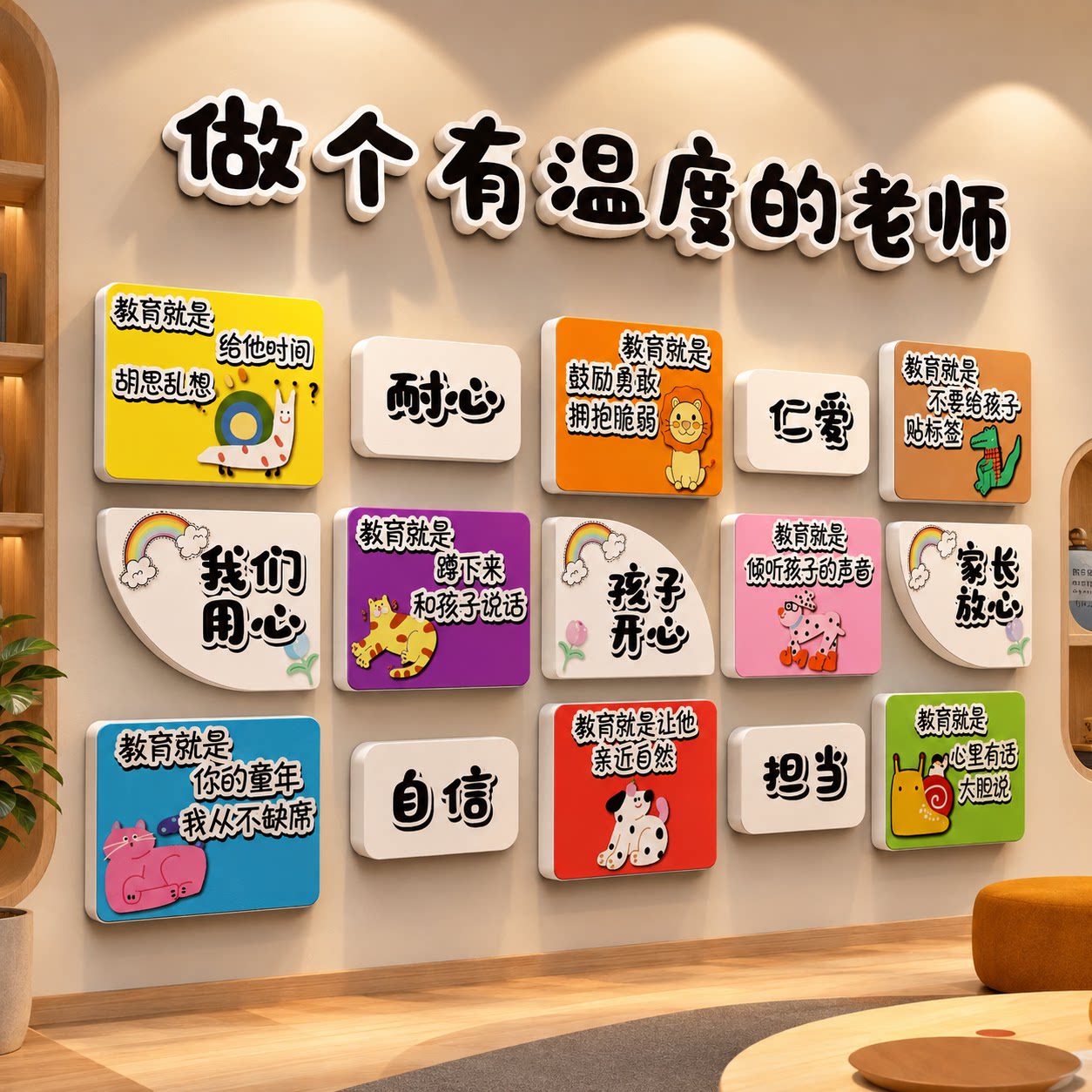 午托管班墙面装饰中心形象环创幼儿园文化墙贴纸主题成品培训机构