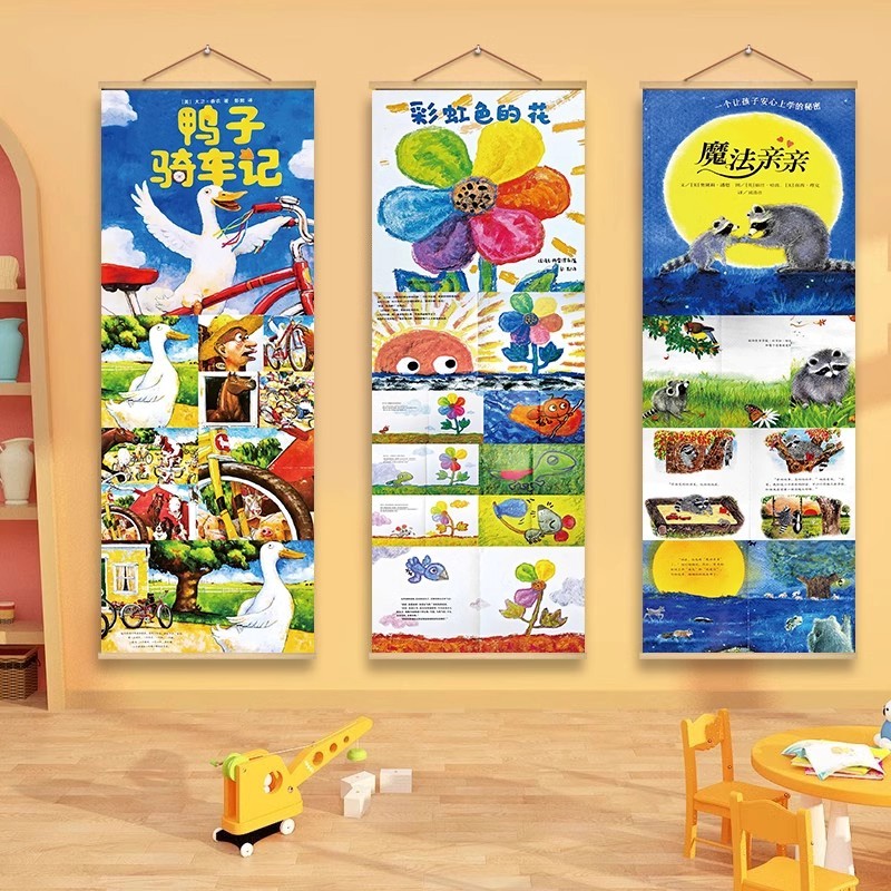 教室班级文化墙面装饰幼儿园书籍阅读区图书角布置绘本馆环创挂画