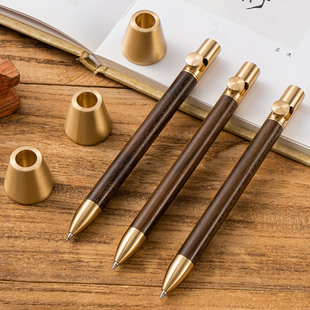商务办公实木质签字笔定制logo刻字金属木杆中性笔男士女士精致礼