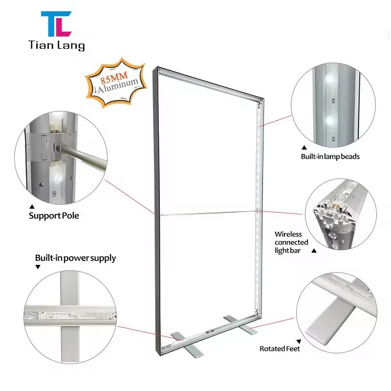 出口展会折叠背景墙落地双面展架LED卡布灯箱便携式SEG灯箱背景