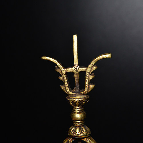 铃泊尔金刚尼手工三清铃三叉道士铃三股金刚铃杵青铜铃铛道家法铃