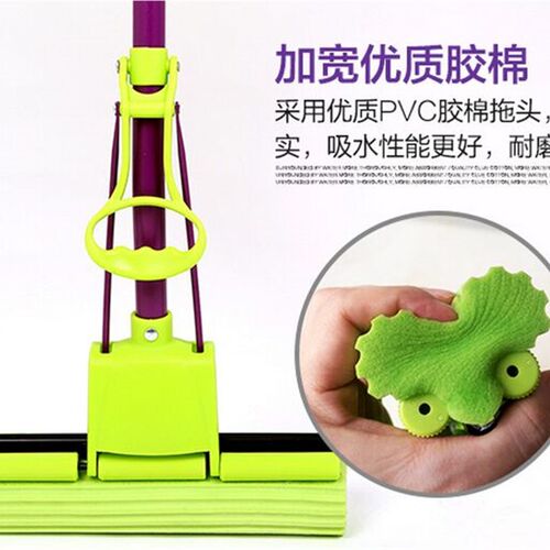 昱洁拖把胶棉拖把 魔吸二代滚轮E插入式家用超吸水替换海绵头