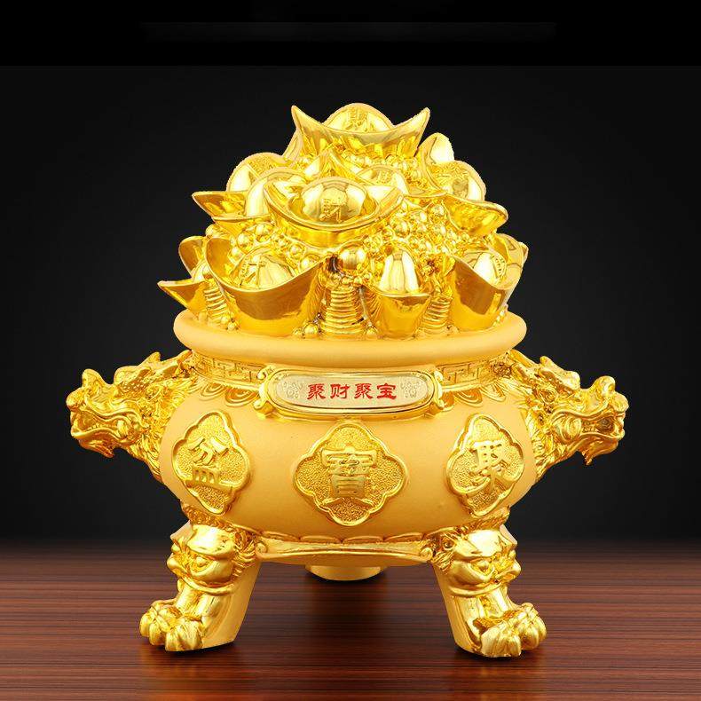 金色聚宝盆沙金聚财聚宝摆件开业送礼家居装饰办公树脂工艺品,自行车/骑行装备/零配件,更多零件/配件,淘宝优惠券,粉丝福利购,淘宝优惠卷