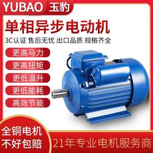 0.75 1.1 2.2 4KW全铜线电动机 1.5 单相电机220V小型两相0.55