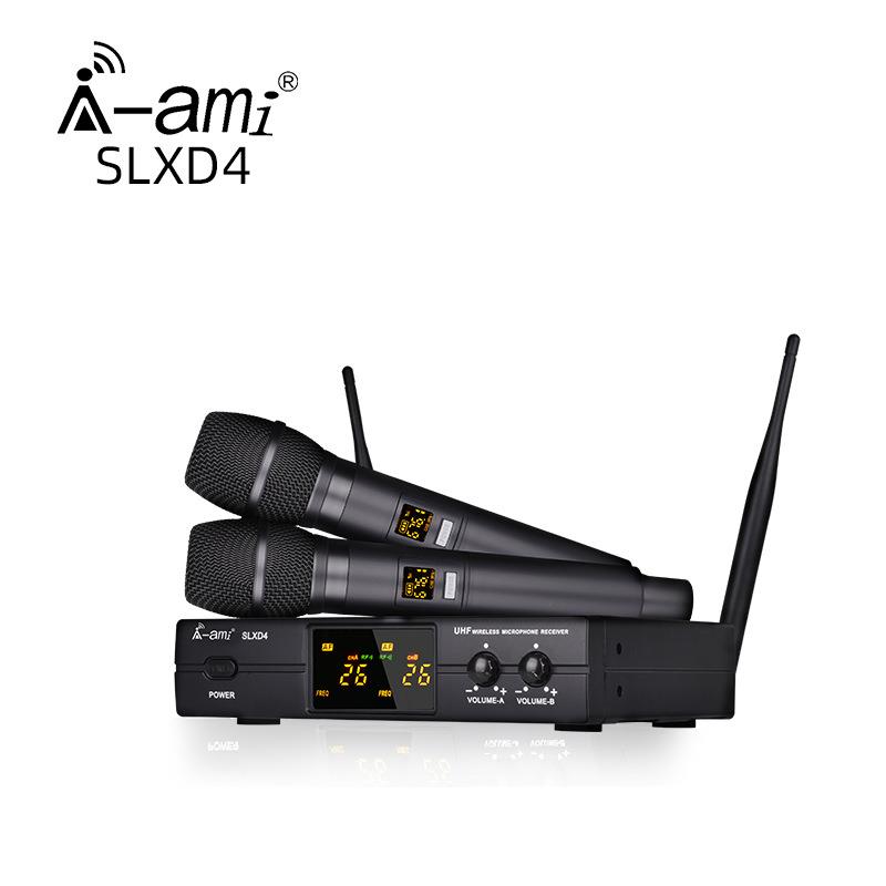 AMI无线麦克风U段一拖二SLXD4话筒小机型演出教学家用唱歌舞台户