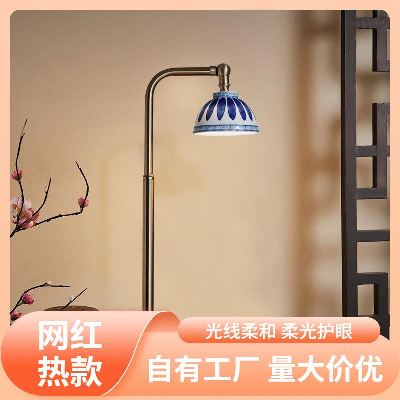 s%新中式陶瓷台灯中国风彩绘青花瓷客厅书房温馨卧室床头灯装饰台