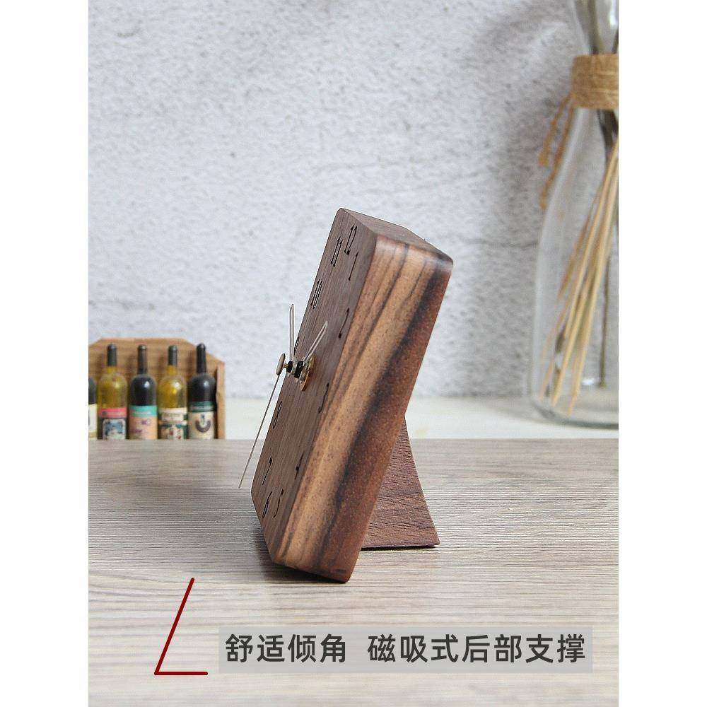 实木台式座钟家用客厅摆放桌面台钟现代简约卧室钟表静音