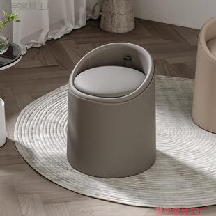 卧室旋转靠背梳妆凳轻奢储物化妆椅高级感茶几矮凳阳台小沙发圆凳