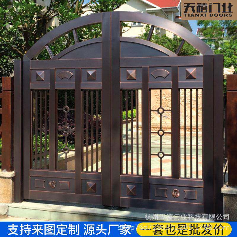 别墅自建房铜门仿铜门庭院花园大门不锈钢镀铜门入户门