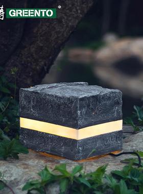 石头造型灯条纹发光灯局部发光灯发光石头灯文旅文创产品