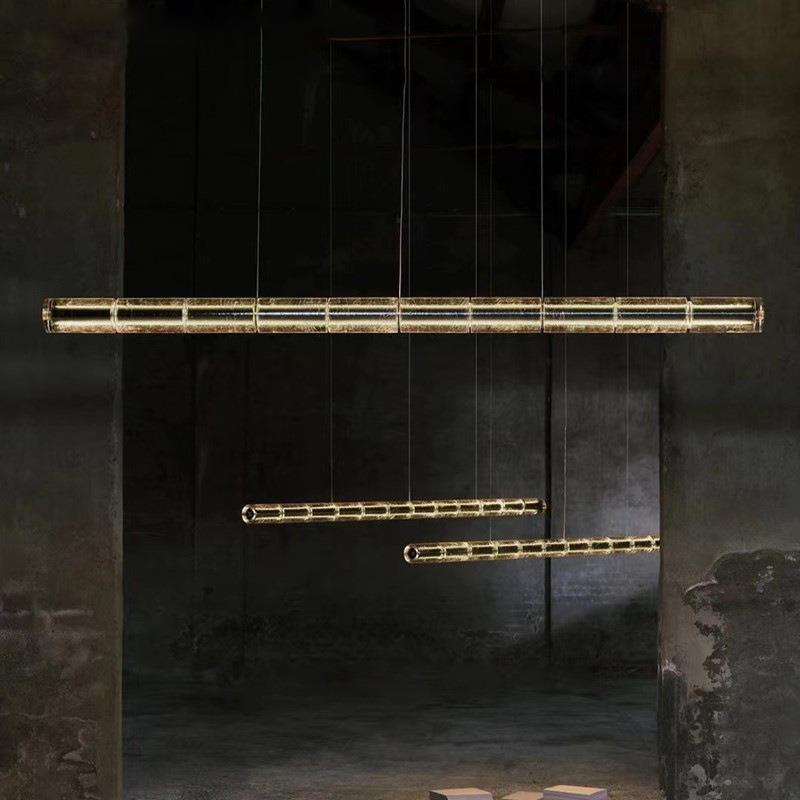 意大利FLOS新款艺术餐厅吊灯水晶玻璃灯现代简约一字长条茶室吊灯