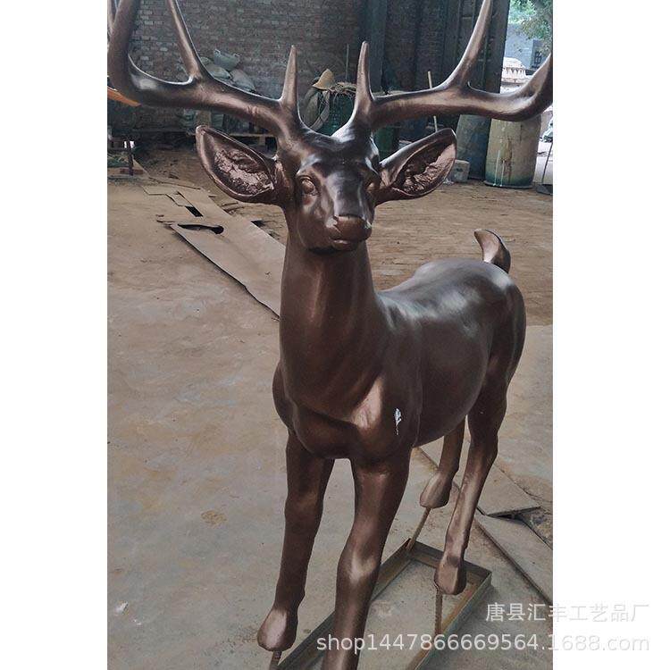 纯铜长颈鹿动物铜雕塑园林公园景观动物铜雕铜雕鹿工艺品摆件