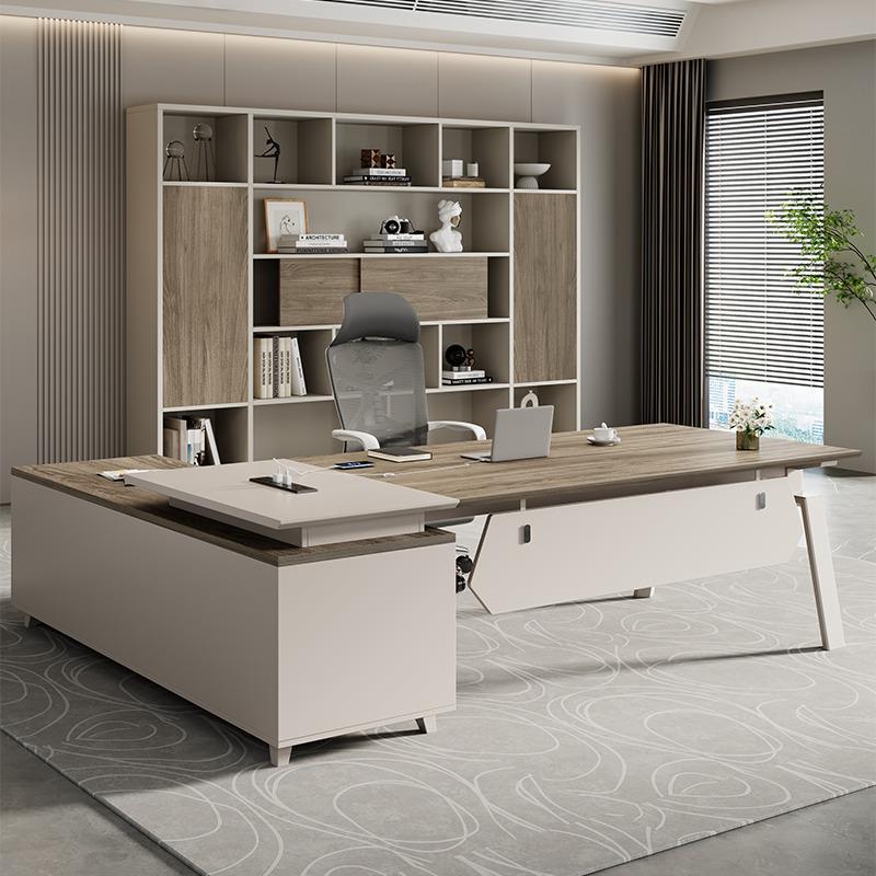 办公桌老板桌简约现代总裁桌办公室家具广东轻奢经理大班台主管桌