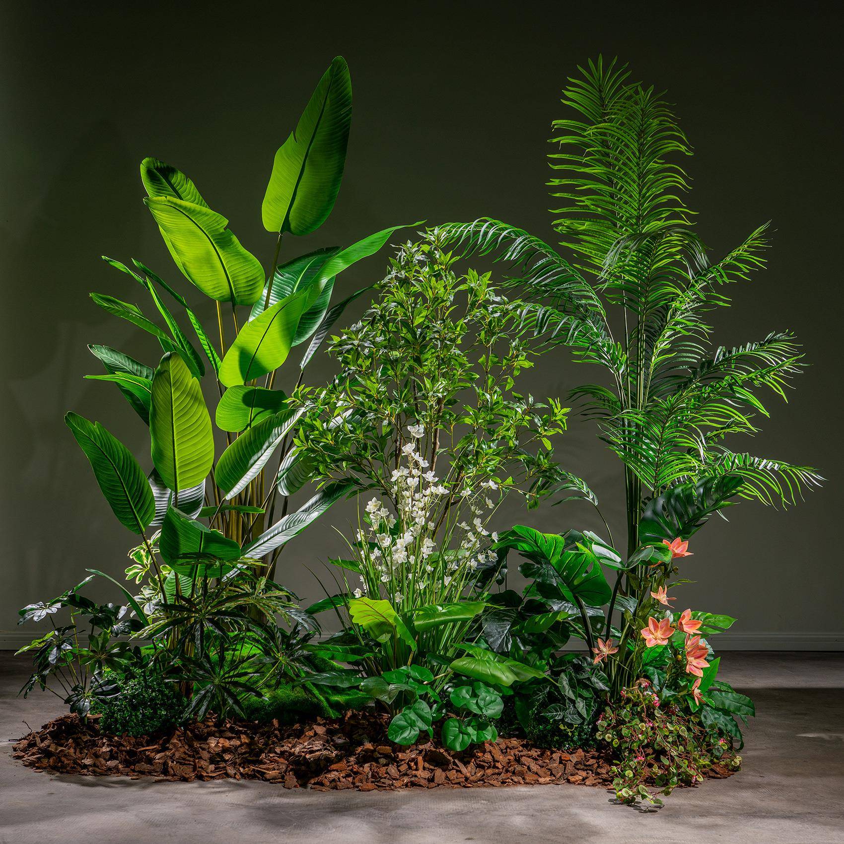 网红组合仿真树绿植假树落地仿生盆栽室内橱窗楼梯下造景景观装饰