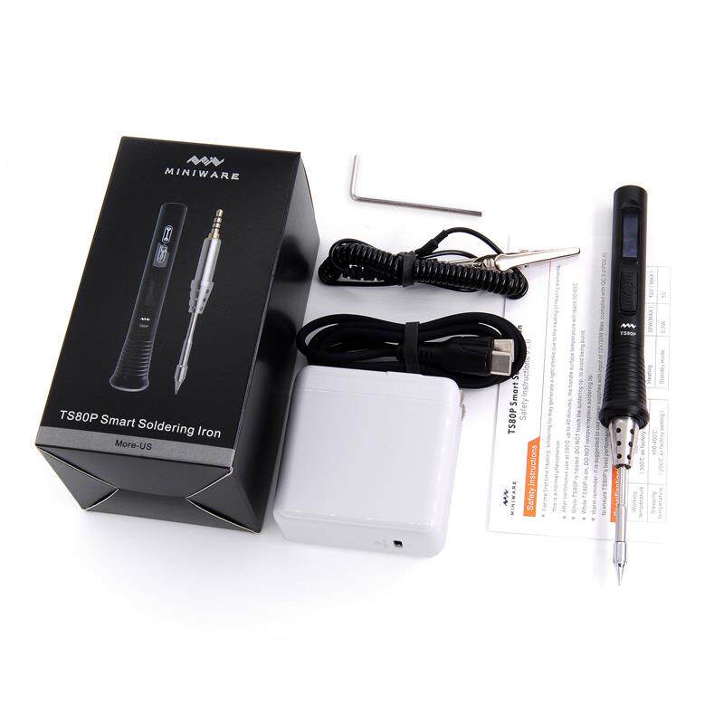 TS80P智能电烙铁9V12VQC3.0PD2.0供电便携快热OLED显示开源