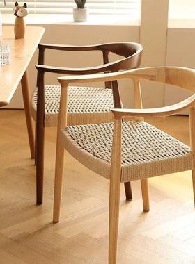 全实木中餐厅餐椅创意书房靠背椅舒总统椅子销售部泡茶原木洽谈椅