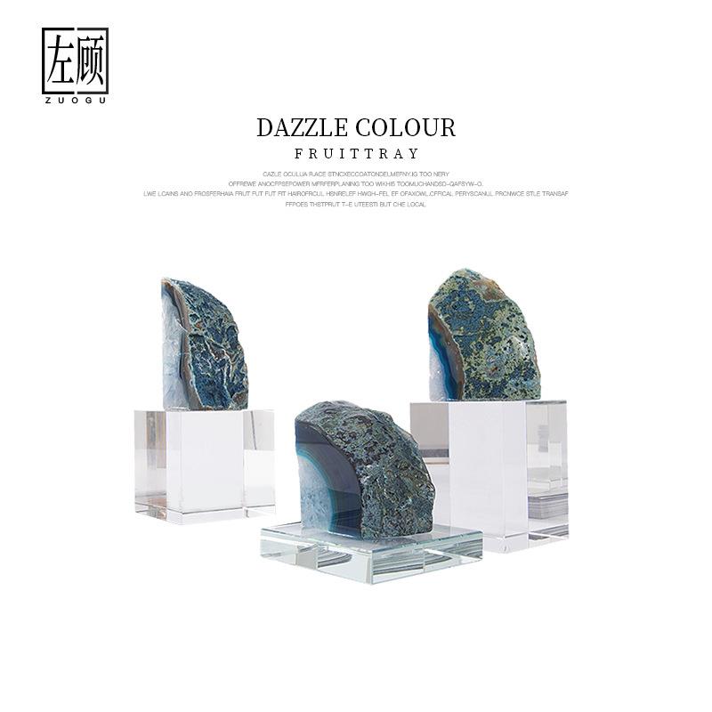 现代简约家居饰品摆件水晶石北欧式样板房茶几电视柜摆台轻奢装饰