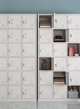 十八门员工更衣柜带锁铁皮存放柜钢制储物柜寄存柜健身房更衣室柜