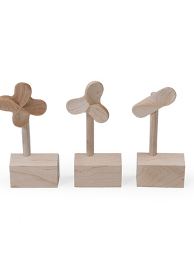 MUMO木墨 等风来 风车摆件 实木 办公室饰品桌面客厅家居创意设计