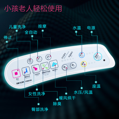 乐瑞智能马桶盖板即热式座圈恒温加热清洗通用洁身器坐便盖FDB336