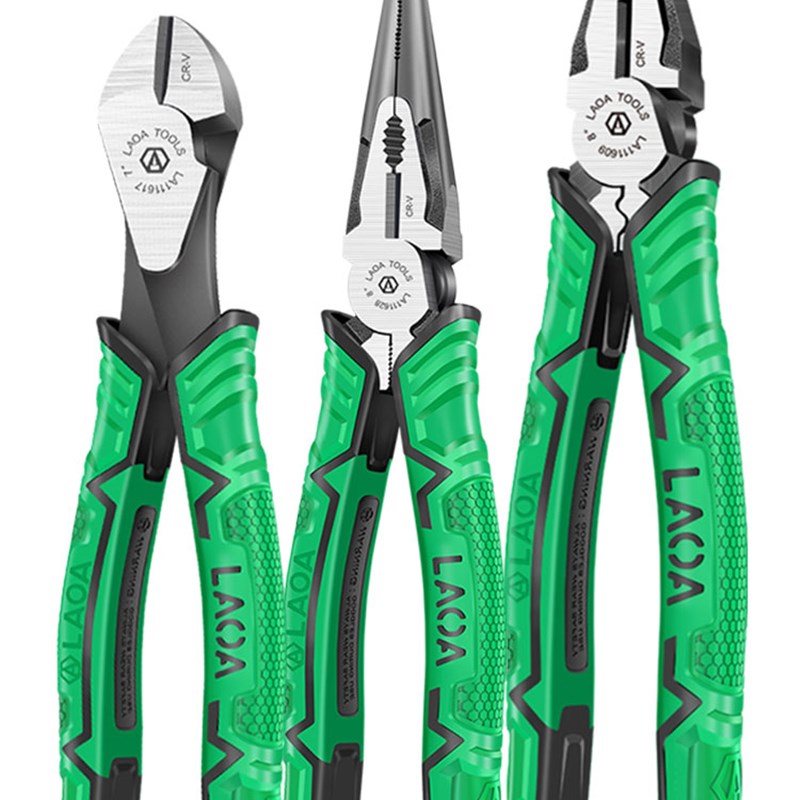 老A 专业型欧式偏心省力钢丝钳 CRV铬钒钢老虎钳电工断线钳子