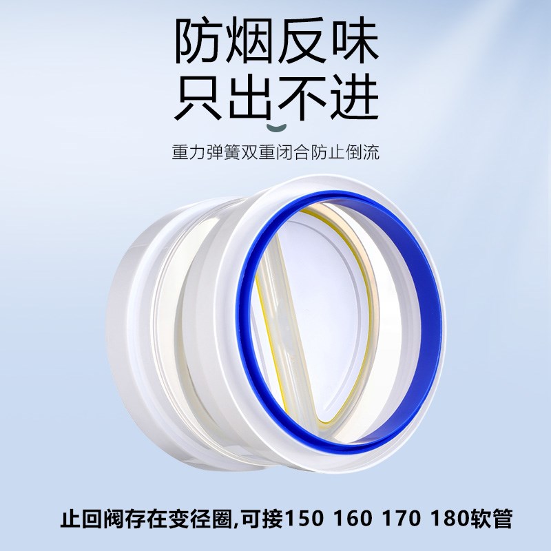 油烟机止回阀穿墙风帽110/75小口径150/160/180软管变径圈大小头